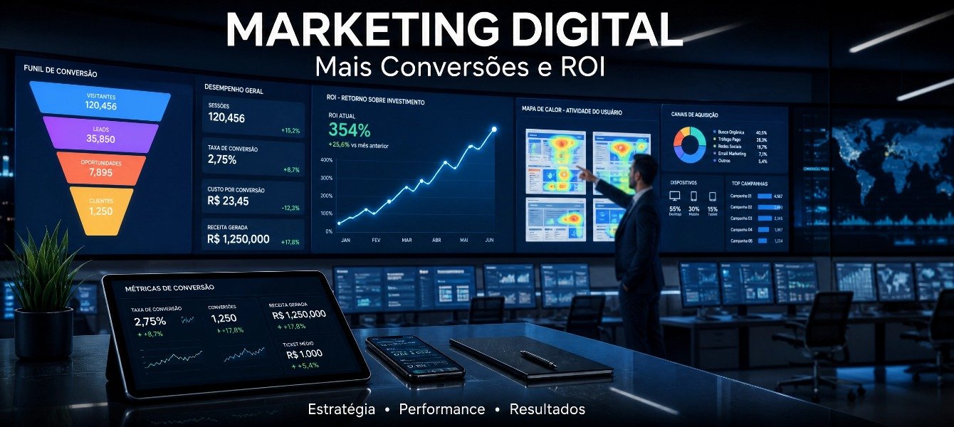 Marketing Digital: Mais Conversões e ROI em 2026