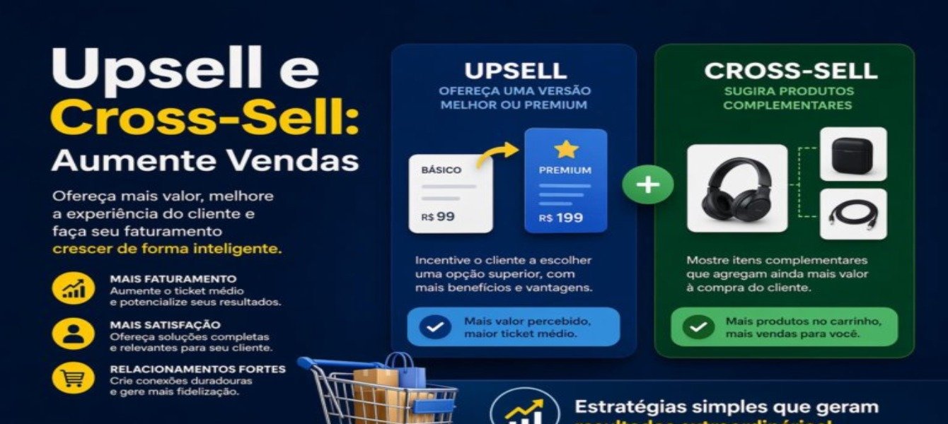 Upsell e Cross-Sell: Aumente Vendas em 2026