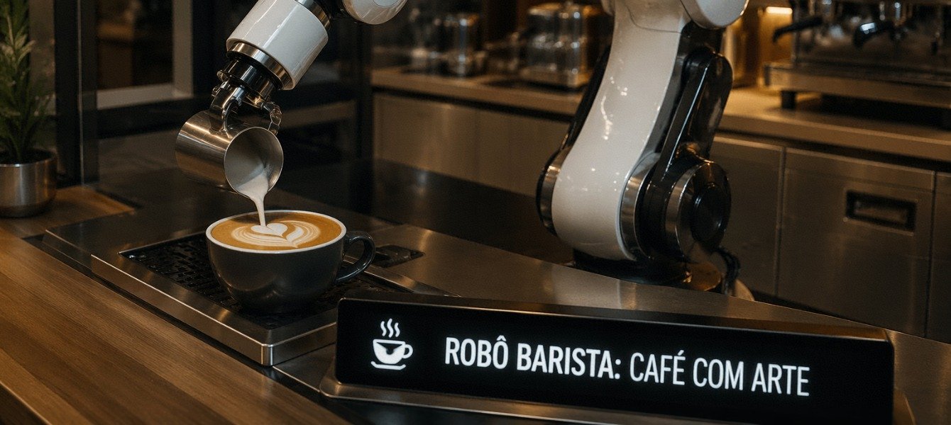 Robô Barista: Prepara Café com Latte Art Personalizada 2026