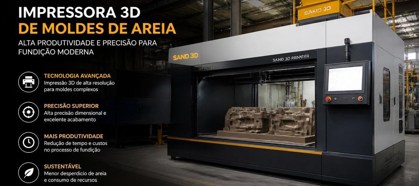 Impressora 3D de Moldes de Areia: A Revolução da Fundição Digital e o Futuro da Indústria Metalúrgica
